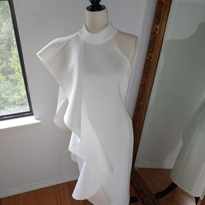 Goodtime USA Large White Curvy Style Ruffled  Sleeveless Dress